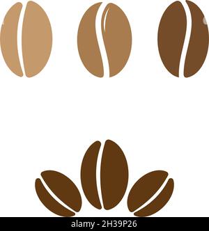 Set von Kaffeebohnen Logo Vorlage Vektor-Symbol-Design Stock Vektor