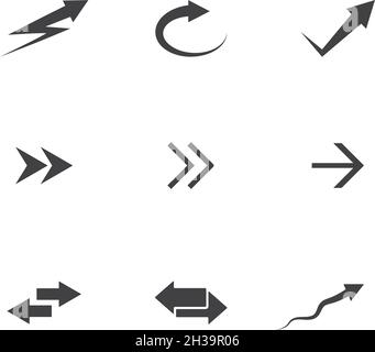 Pfeil Symbol Set Vektor Illustration flach Design Stock Vektor