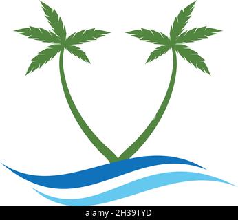 Palm Tree Sommer logo template Vector Illustration Stock Vektor