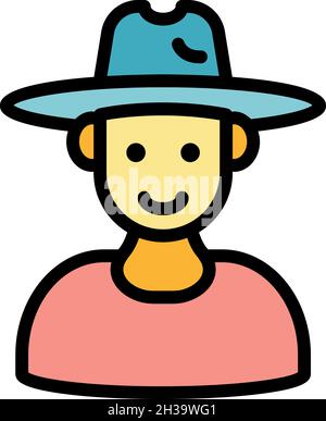 Symbol „Farmproduzent“. Kontur Farmproduzent Vektor Symbol Farbe flach isoliert Stock Vektor