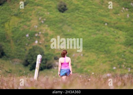 Ronan's Way Wanderwege in den Glen's of Antrim an der Antrim Coast neben Cushendun, Nordirland. Stockfoto