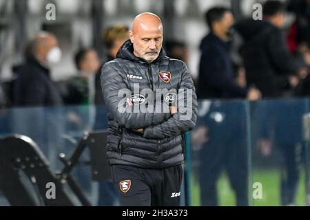 Pier Luigi Penzo Stadium, Venedig, Italien, 26. Oktober 2021, Enttäuschung, Frustration von Stefano Colantuono (Cheftrainer der US Salernitana) während Stockfoto