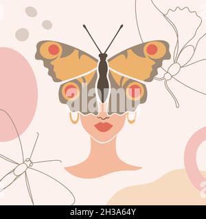 Hintergrund in einem modernen einlinigen und flachen Stil. Stock Vektor