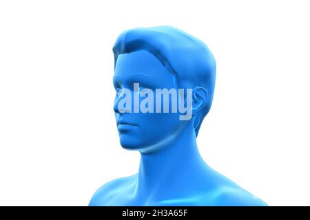 Man, Head of Human Male, 3D Stockfoto