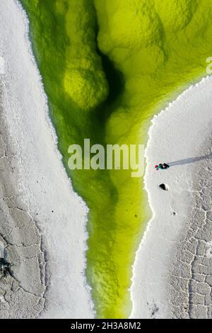 Salzsee von Da Qaidam Stockfoto