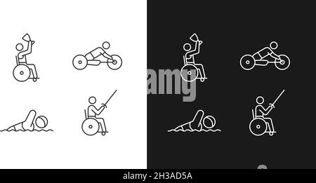 Adaptive Contests lineare Symbole für den Dunkel- und Lichtmodus Stock Vektor