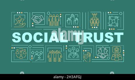Social Trust dunkelgrünes Wort Konzepte Banner Stock Vektor