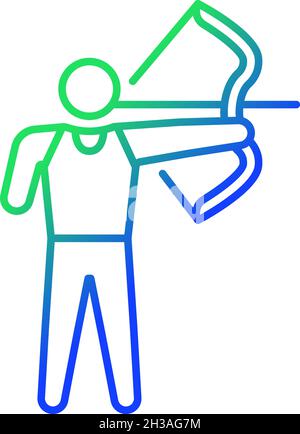 Bogenschießen Gradienten linearen Vektor-Symbol Stock Vektor