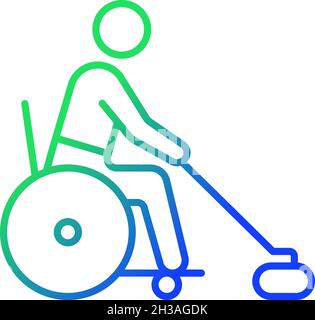 Lineares Vektorsymbol für Curling-Gradienten im Rollstuhl Stock Vektor