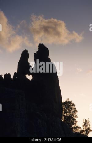 FRANKREICH. NÖRDLICHE KORSIKA (2B) KLIPPEN VON PIANA Stockfoto