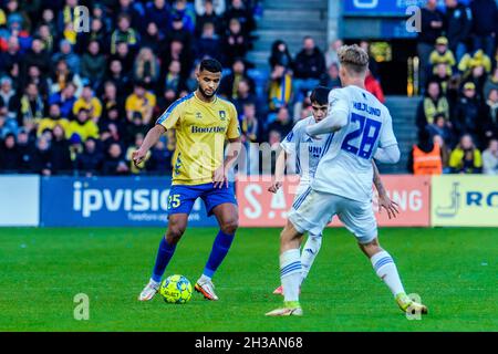 Broendby, Dänemark. Oktober 2021. Anis Ben Slimane (25) von Broendby, WENN er während des 3F Superliga-Spiels zwischen Broendby IF und dem FC Kopenhagen im Broendby Stadion in Broendby gesehen wurde. (Foto: Gonzales Photo - Robert Hendel). Stockfoto