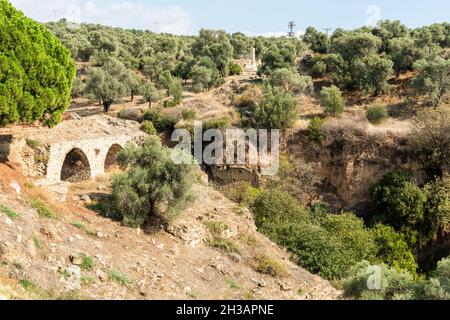 Ruinen der antiken Stadt Nysa in der türkischen Provinz Aydin. Nysa auf dem Meander gehörte zu Karien, aber unter dem römischen Reich war es in der Provinz Stockfoto