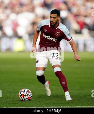 West Ham United sagte Benrahma während des Spiels der Premier League im Londoner Stadion. Bilddatum: Sonntag, 24. Oktober 2021. Stockfoto