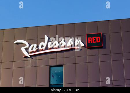 Radisson Red Hotel, Finnieston Quay, Glasgow, Schottland, Großbritannien Stockfoto