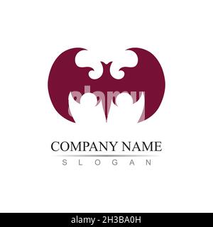Bat Vektor Symbol Logo Vorlage Illustration Design - Vektor Stock Vektor