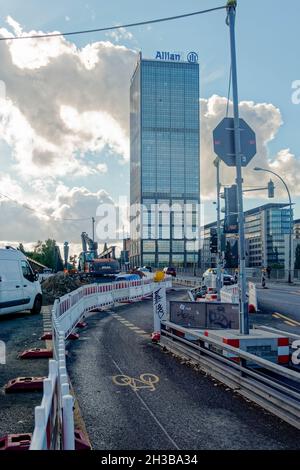 Baustelle Neubau Elsenbrücke, Allianz Tower, Berlin Stockfoto