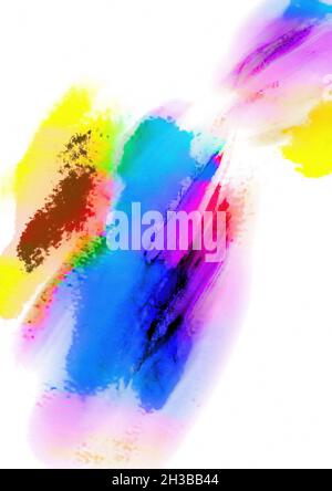 Abstrakt hellen Hintergrund mehrfarbige Spritzer von Farben digitale Nachahmung von Aquarell Spritzer und Flecken Stockfoto