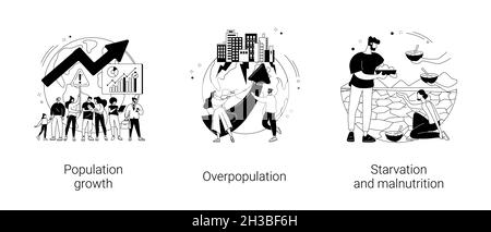 Demografie abstrakte Konzept Vektor Illustrationen. Stock Vektor