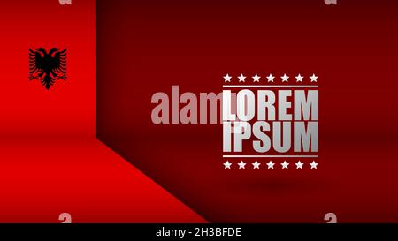 EPS10 Vector Patriotischer Hintergrund mit Albanien Flaggen Farben. Ein Element der Wirkung für die Verwendung, die Sie daraus machen möchten. Stock Vektor