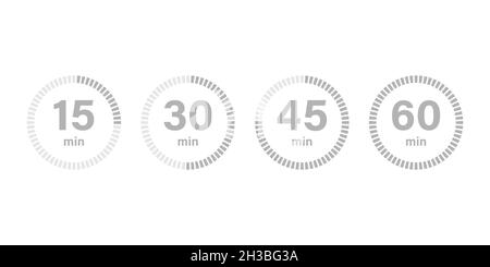 Timer Stoppuhr Symbol Set Flat Style Stock Vektor