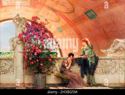 Lawrence Alma-Tadema. Gemälde mit dem Titel „Unconscious Rivals“ des britisch-niederländischen Künstlers Sir Lawrence Alma-Tadema (/B. Lourens Alma Tadema, 1836-1912), Öl auf Holzplatte, 1893 Stockfoto