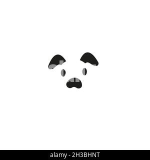 Hundekopf-Symbol. Flacher Style. Cartoon-Hundegesicht. Vektorgrafik isoliert auf Weiß. Stock Vektor