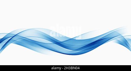 Blaue Welle. Abstrakter Wellenfluss, abstraktes Vektorelement. Stock Vektor