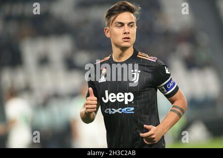 Turin, Italien. Oktober 2021. Paulo Dybala (Juventus FC) während Juventus FC vs US Sassuolo, Italienische Fußballserie A Spiel in Turin, Italien, Oktober 27 2021 Quelle: Independent Photo Agency/Alamy Live News Stockfoto