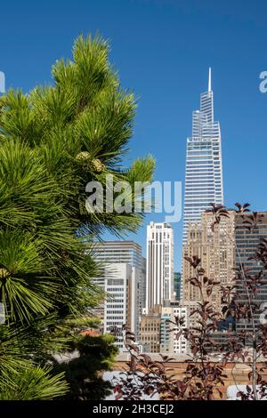 Die Skyline von Midtown Manhattan zeigt ein Vanderbilt, NYC Stockfoto