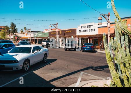 Wild West Themengeschäfte in Old Town Scottsdale, Arizona, USA Stockfoto