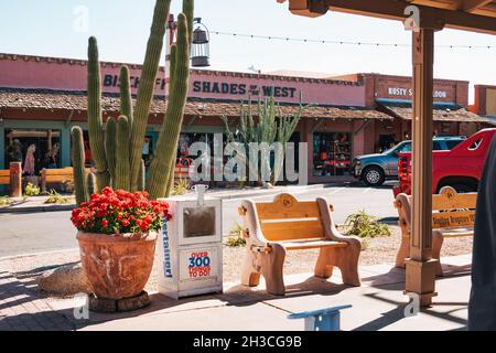 Wild West Themengeschäfte in Old Town Scottsdale, Arizona, USA Stockfoto