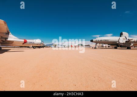 Eine Sammlung von stillgelegten Düsenflugzeugen im Pima Air & Space Museum, Arizona, USA Stockfoto
