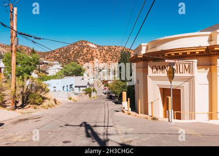 Das historische Gymnasium in Bisbee, Arizona Stockfoto