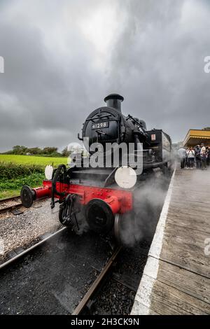 Lokomotive am Bahnhof Havenstreet auf der Isle of Wight Steam Heritage Railway, Isle of Wight, England Stockfoto