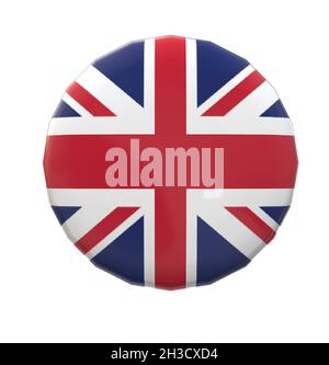 Großbritannien Flagge Abzeichen Pin Knopfkappe Stock Vektor