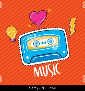 Vier Muster im Pop-Art-Stil Stock Vektor