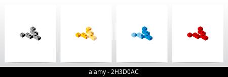 Spielzeugbaustein Buchstabe Logo Design Y Stock Vektor