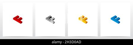 Spielzeugbaustein Buchstabe Logo Design F Stock Vektor