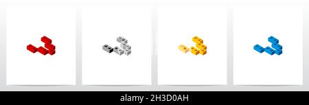 Spielzeugbaustein Buchstabe Logo Design V Stock Vektor