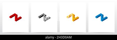 Spielzeugbaustein Buchstabe Logo Design Z Stock Vektor