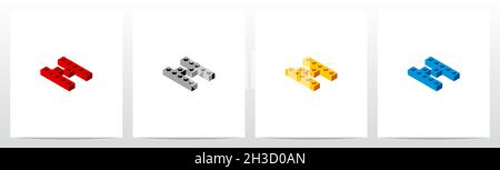 Spielzeugbaustein Buchstabe Logo Design N Stock Vektor