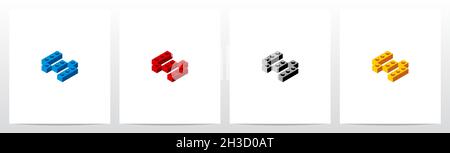 Spielzeugbaustein Buchstabe Logo Design S Stock Vektor