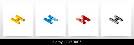 Spielzeugbaustein Buchstabe Logo Design H Stock Vektor