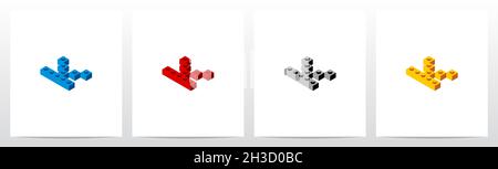 Spielzeugbaustein Buchstabe Logo Design K Stock Vektor