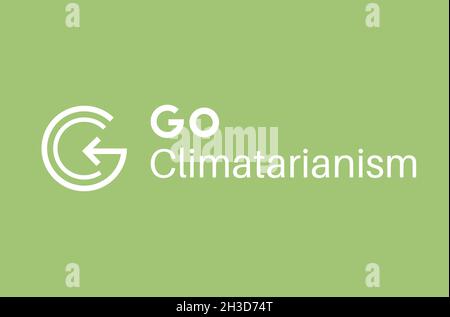 Go Climatarianism Message Vector Illustration, stoppen Sie die globale Erwärmung durch Veränderung der Essgewohnheiten Stock Vektor