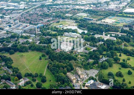 Luftaufnahme von Highfields Park und University Park Campus in Nottingham Nottinghamshire England Stockfoto