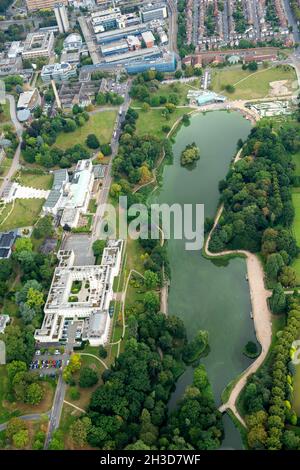 Luftaufnahme von Highfields Park und University Park Campus in Nottingham Nottinghamshire England Stockfoto