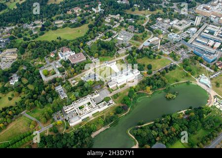 Luftaufnahme von Highfields Park und University Park Campus in Nottingham Nottinghamshire England Stockfoto