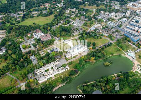 Luftaufnahme von Highfields Park und University Park Campus in Nottingham Nottinghamshire England Stockfoto