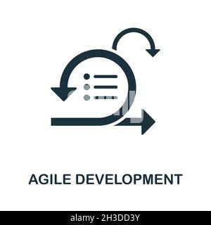 Symbol für agile Entwicklung. Monochromes Schild aus der Production Management Collection. Creative Agile Development Icon Illustration für Webdesign Stock Vektor